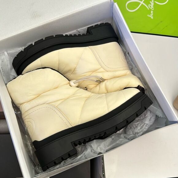 GUESS Leeda Padded Ankle Boot Ivory - Picture 2 of 6